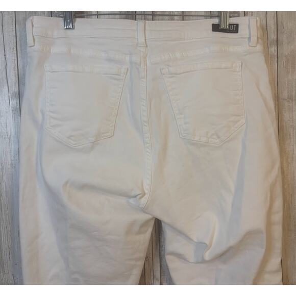 KUT FROM THE KLOTH White Amy Crop Straight Leg Jeans Size 14 - Picture 6 of 9